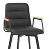 Marco Stool Oak Arms & Black Leather