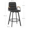 Marco Stool Oak Arms & Black Leather