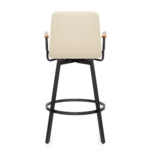Marco Stool Oak Arms & Cream Leather