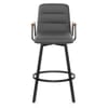 Marco Stool Oak Arms & Grey Leather