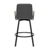 Marco Stool Oak Arms & Grey Leather