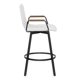 Marco Stool Oak Arms & White Leather
