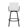 Marco Stool Oak Arms & White Leather