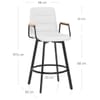 Marco Stool Oak Arms & White Leather