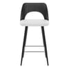 Leo Bar Stool Black Wood & White