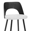 Leo Bar Stool Black Wood & White