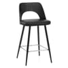 Leo Bar Stool Black Wood & Black