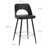 Leo Bar Stool Black Wood & Black