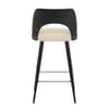 Leo Bar Stool Black Wood & Cream
