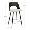 Leo Bar Stool Black Wood & Cream