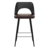 Leo Bar Stool Black Wood & Brown