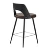 Leo Bar Stool Black Wood & Brown