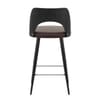 Leo Bar Stool Black Wood & Brown