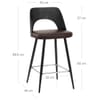 Leo Bar Stool Black Wood & Brown