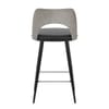 Leo Bar Stool Grey Wood & Black