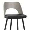 Leo Bar Stool Grey Wood & Black