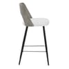 Leo Bar Stool Grey Wood & White