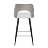 Leo Bar Stool Grey Wood & White