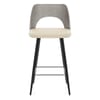 Leo Bar Stool Grey Wood & Cream