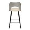 Leo Bar Stool Grey Wood & Cream