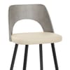 Leo Bar Stool Grey Wood & Cream