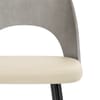 Leo Bar Stool Grey Wood & Cream