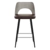 Leo Bar Stool Grey Wood & Brown
