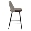 Leo Bar Stool Grey Wood & Brown