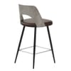 Leo Bar Stool Grey Wood & Brown