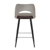 Leo Bar Stool Grey Wood & Brown