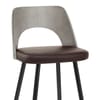 Leo Bar Stool Grey Wood & Brown