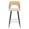 Leo Bar Stool Oak & Cream