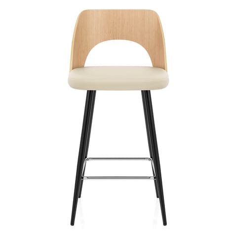 Leo Bar Stool Oak & Cream