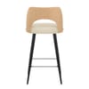 Leo Bar Stool Oak & Cream