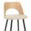 Leo Bar Stool Oak & Cream