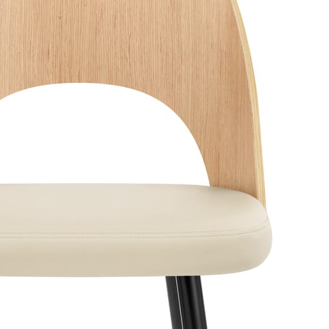 Leo Bar Stool Oak & Cream