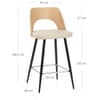 Leo Bar Stool Oak & Cream