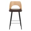 Leo Bar Stool Oak & Brown