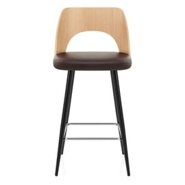 Leo Bar Stool Oak & Brown