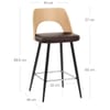 Leo Bar Stool Oak & Brown