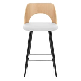 Leo Bar Stool Oak & White