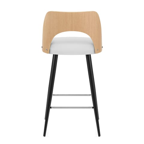 Leo Bar Stool Oak & White