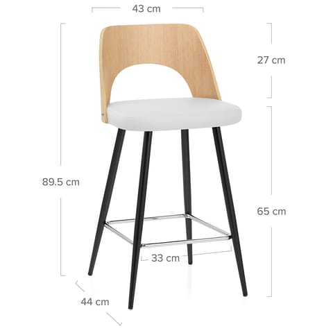 Leo Bar Stool Oak & White