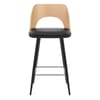Leo Bar Stool Oak & Black