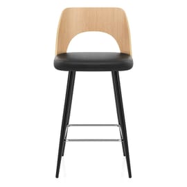 Leo Bar Stool Oak & Black
