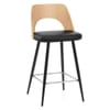 Leo Bar Stool Oak & Black