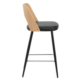 Leo Bar Stool Oak & Black