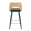 Leo Bar Stool Oak & Black