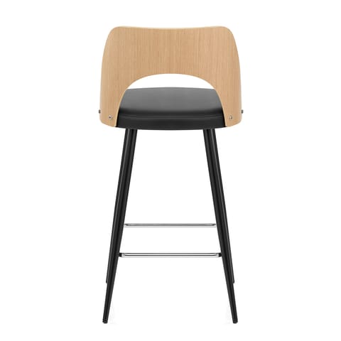 Leo Bar Stool Oak & Black