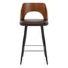 Leo Bar Stool Walnut & Brown